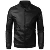 Män Autumn Causal Vintage Leather Jacket Coat Män Spring Outfit Design Motor Biker Pocket Smooth Faux Leather Jacket Men 240226