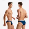 Costumi da bagno WD285 sexy blu scuro costumi da bagno uomo bikini nuovo 2021 stretto vita bassa mezzo pacchetto costumi da bagno alla moda uomini gay perizoma costumi da bagno slip da bagno