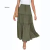 ドレス2022夏の女性ロングスカートハイウエストボヘミアンスタイルアリーネエレガントなマキシスカートプリーツ極端なセクシーなファッション服