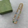 Designer Vintage Cuban Chain Necklace Color Diamond New Color Diamond Farterfly Halsband Rostfritt stål Lyxhalsband för kvinnors smyckespresent