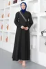 Ethnic Clothing Islamic Muslim Tassel Drill Chain Evening Dress For Women Fall Winter Black Long Sleeved Lapel Slim Turkey Ladies