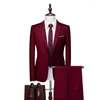 Męskie garnitury 2 -częściowy zestaw (spodnie Blazers) Klasyczny dżentelmen Formal Groom Wedding Wedding Tuxedo Plus Size Wysoka jakość garnitur 6xl