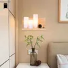 Lâmpada de parede de madeira luminária de parede de vidro de vidro
