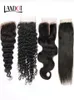 Brazilian Lace Closure 4x4 Size Brazilian Straight Body Wave Loose Deep Kinky Curly Virgin Human Hair Closure Pieces Natural Color5280196