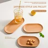 Table Mats Japanese Tableware Wooden Plate Beech Oval Tray Mini Solid Wood Small Children's Whole 18cm