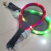 Family Entertainment Açık Gece Işık Eğitimi Led Badminton Raket Setleri Kapalı Açık Spor Badminton Aksesuarları 240227