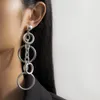 Dangle Earrings Punk Long Big Circle Link Chain for Women Hiphop Brage Barge Drop Fashion 2024 Encling Jewelry Gift