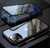 レンズ保護強化ガラス磁気吸着電話ケースiPhone 12 Pro Max 13 11 XS XR X 8 7 6SプラスショックプルーフフリップC5863210
