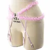 Garters Kawaii Pink Leg Garter Women Body Harness Cage Pastel Goth Sexy Lingerie Bride Wedding Bondage Stocking Adjustable Belt