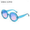 Sonnenbrille Punk Bunte runde Frauen Männer Modetient Sonnenbrille weibliche Marke Designerin Süßigkeiten Farbe Brillen Schatten UV400