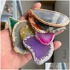 Hanger Kettingen 1Pc 50-80Mm Irregar Natuurlijke Onyx Agaat Geode Slice Decor Geen Gat Reiki Healing Chakra steen Voor Huisdecoratie D Dhcrh