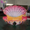 Großhandel Riesige aufblasbare bunte Muschelmodelle im Freien, Inflationsbeleuchtungsschale mit perlmuttfarbenen Luftballons mit Meerestieren zur Dekoration mit Luftgebläse