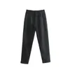 Pantalon femme femme chic tenue de bureau vintage taille haute fermeture éclair femme cheville pantalon