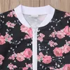 37 anos crianças bebê menina roupas conjunto floral impressão manga longa moletom calças outfits criança outono roupas de treino 240226