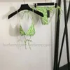 Kvinnors sexig designer bikini badkläder tryck brev låg midja bikinis strand semester simning set kvinna badväder baddräkter kläder