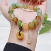 Strand Natuurlijke Agaat Kristal Armband Retro vrouwen Jade Kalebas Veiligheidsring Kraal Armbanden Zakelijke Bruiloft Sieraden Geschenken