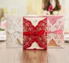 Nyaste stil Flower Wedding Invitation Card äktenskap rosa rektangelinbjudningar med Bowknot Party Decorations Custom Made5849249