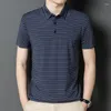 Mäns T-skjortor Summer High End Mulberry Silk Shirt Short Sleeve T-Shirt Casual Non Iron Polo Top Mens Clothes Camiseta Hombre