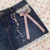 Y2k Denim Rok Womens Harajuku Gothic Kant Sexy Retro Blauw Mini Geplooide Een Lijn Meisje Hoge Taille Slanke Korte 240227