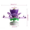 5Pcs Candles Lotus Music Lotus Candle Music Candle Double Flower BlossomS Birthday Cake Flat Rotating Electronic