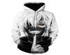 2021 Neu Verkauf Tokyo Ghoul 3D-Druck Hoodies Ken Kaneki Weiß Hoodie Japan Anime Coole Sweatshirts Tops Jacke Q08142719687