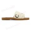 Mila Beige Black Woody Slippers Top Sandals Womens Mules Flat Slides Light White Black Pink Blue Lettering Canvas Slippers Womens Summer Outdoor Indoor Shoes Shoes