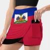 jupe Haïti Flag Quilt Sticker TShirt Cell Phone Case Jupe femme Jupes esthétiques Nouvelle mode Jupes courtes Haïti République de