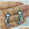 Dangle Lustre Boucles d'oreilles Yungqi Dessin animé Animal Queue De Sirène Pour Femmes Fille Mode Coréenne Drôle Acrylique Unique Cadeau De Fête Drop D Dh4Im