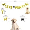 Psa odzież Let's Pawty Banners Gold Color Paw Paw Pennant Bunting Garland Banner do Dekoracja Pet Party Birthday Flag Flag wisząca zabawka