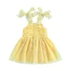 Girl Dresses Kids Sling Sleeveless Off Shoulder Tulle Floral Casual Party Street Princess Dress