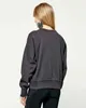 Felpa nuova classica di Isabels Marants stampa floccata Felpe con cappuccio firmate maglione pullover girocollo in cotone bianco e nero
