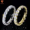 Lifeng Jewelry Stile caldo Lusso Bling Moissanite Anello ghiacciato Anello di fidanzamento Anello personalizzato Hip Hop Moissanite