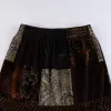 Платья Lucyever, женские винтажные коричневые юбки-миди, осень 2022, элегантная длинная юбка с высокой талией Veet, женские лоскутные юбки трапециевидной формы с принтом