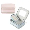 Jewelry Pouches Case Travel Double Zipper Small Box For Rings