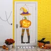 New Paper Hanging Spooky Pumpkin Witch Ghost Front Door Hanger Welcome Sign DIY Halloween Party Decoration 2023