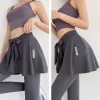skirt Yoga Letter Print Wrap One Piece Thigh Cover Skirt Girls' Sports FitnessTight Wrapped Over Bottoms Ballet Tennis Running