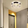 Taklampor Frixchur Round Crystal Chandelier Flush Mount Light Fixtures Modern Belysning för sovrums Hallkök