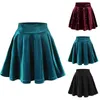 Skirts Women High Waist Mini PU Leather Skirt Patent Flared Miniskirt Dance Performance Harajuku JK Metallic Pleated