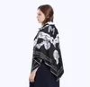 FashionNew Twill Silk Scarf Women Skull Key Printing Squur Squar Scarves Fashion Lap Femd Large Hijab Shawl Neckerchief 130130CM8667577