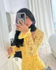 Lovestory Yellow Lace Prom Dresses Sexig fyrkantig halscocktailfest Kvinnor bär långa ärmar Birthday Formal Eccase -klänningar 240227