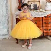 Платья для девочек FOCUSNORM, 6 цветов, детское платье принцессы без рукавов с круглым вырезом, сетчатое кружевное тюлевое платье-пачка с рюшами и высокой талией, От 1 до 6 лет
