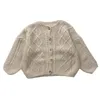 Chłopcy i dziewczęta wiosna i jesienne swetr dla dzieci Dzieci Krgan Sweter Sweter Koreańskie stylisty kształt dziewcząt odzież 240223