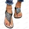 Sandales 2023 été nouvelles sandales de plage tissées en verre diamant pour femmes grandes sandales à chevrons T240305