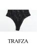 Garnitury Trafza 2023 Letnie koronkowe garnitury dla kobiet mody puste szczupłe body kobiety + elastyczne talia gorąca krzywa Krzywa Kobiety
