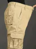 Pantalones Cargo de pierna recta para hombre con bolsillos múltiples con solapa de algodón Solind trabajo informal suelto al aire libre para senderismo táctico 240226