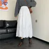 スカートスカートの女性2024プリーツハイウエスト薄いアインライン韓国のファッション服