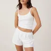 Mulheres sleepwear mulheres verão sólido y2k fada 2000s 2 peças roupas vintage sem mangas botão cami tops shorts coquette grunge pijama conjuntos