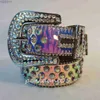 Riemen Designer Riemen Heren designer riem Dames Glanzende riem op Blauw wit veelkleurige bling Strass Als Geschenk 240305