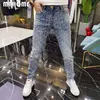 Luxe Plein Strass Hommes Jeans Mode Processus Lourd Mâle Pantalon Crayon Serré Toute Saison Porter Tendance Haute Qualité Homme Denim Pantalon 28-38