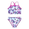 Kvinnors badkläder Set 3 Piece For Girls Long Sleeve Rash Guard Zipper Swim Cover Up Shirts Tops Briefs Bikini Swimsuit Beach Bathing Suit